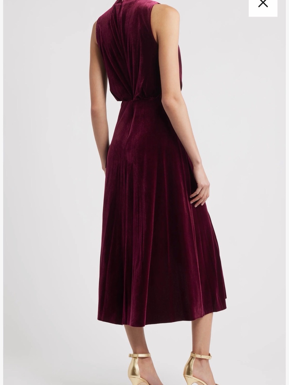 Vince Camuto Velvet Drape Cowl Mock Neck - Picture 3 of 3